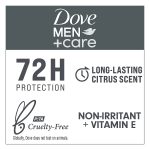 Dove Men+Care Extra Fresh Men's Antiperspirant Deodorant Stick Extra Fresh Twin pack With 72-hour sweat & odor protection with 1/4 Moisturizing Cream & Long-lasting Citrus Scent 2.7 oz - Image 7